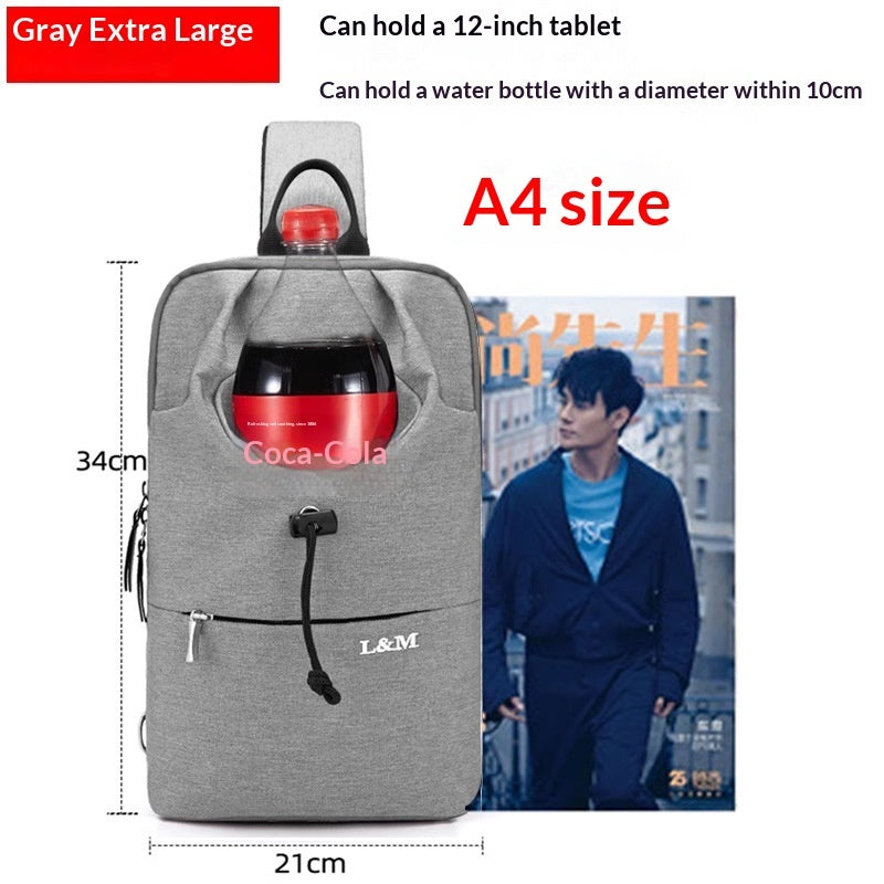 Men's Large Capacity Crossbody Chest Bag - Waterproof Oxford Cloth Cycling Sling Bag by Sarah Express