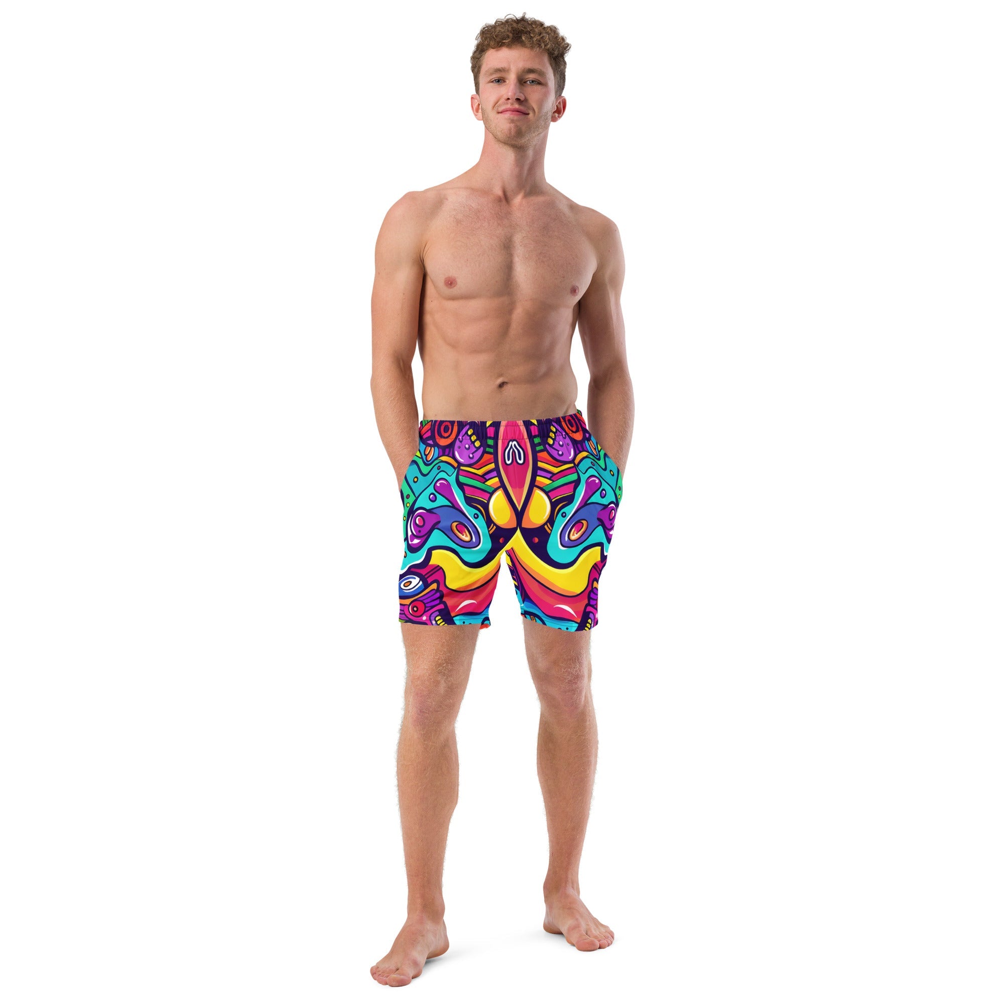 Alien Vision Swim Trunks For EDM Rave Festival Outfit Clothing
