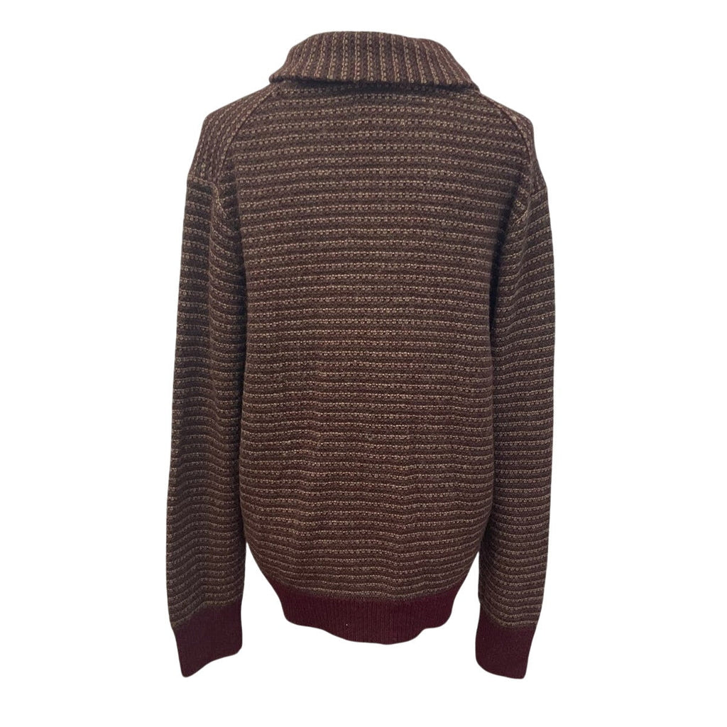 Haggar Clothing Mens Large Wool Blend Long Sleeve Collared Pullover Sweater